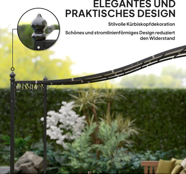 Outsunny Pergola s přístřeškem, voděodolná markýza, volně stojící zahradní altán pro patio, sluneční přístřešek pro zahradu přibližně 2,5x3x2,5 m Krém