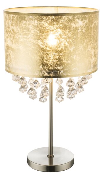GLOBO Designová stolní lampa s křišťály AMY, 1xE27, 60W, zlatá 15187T3