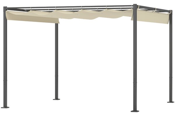Pergola Outsunny přibližně 3x3m s magnetickou podložkou, kovový zahradní altán s nastavitelnou střechou, volně stojící, UV ochrana 30+, pro terasu a z