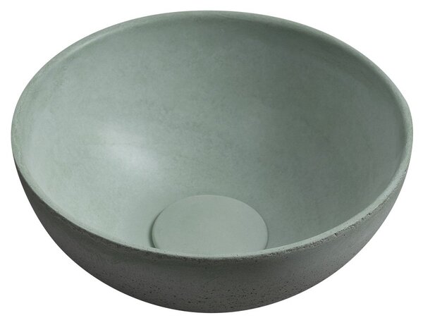 Sapho Sapho, MINOR betonové umyvadlo na desku, průměr 26cm, zelená mat, MR26023