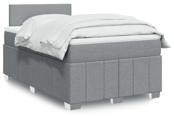 Box spring postel s matrací světle šedá 120x190 cm textil 3289300