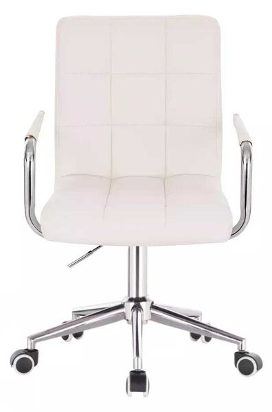 LuxuryForm DESIGN Židle VERONA na stříbrné podstavě s kolečky - bílá