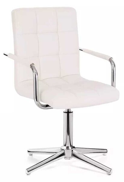LuxuryForm DESIGN Židle VERONA na stříbrném kříži - bílá
