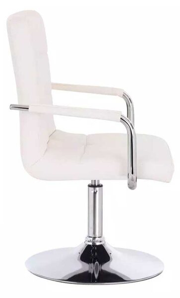 LuxuryForm DESIGN Židle VERONA na stříbrném talíři - bílá