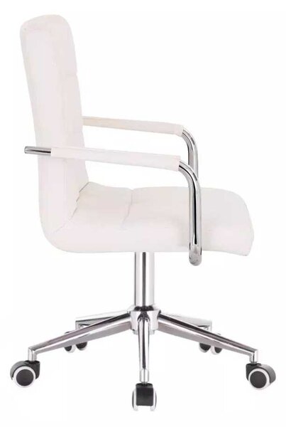 LuxuryForm DESIGN Židle VERONA na stříbrné podstavě s kolečky - bílá