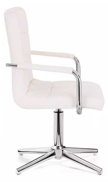 LuxuryForm DESIGN Židle VERONA na stříbrném kříži - bílá