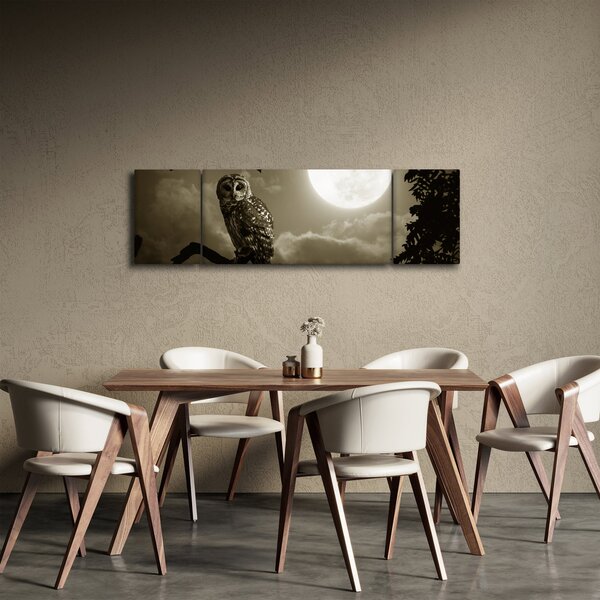 Obraz - Noční sova, zlatá (170x50 cm)
