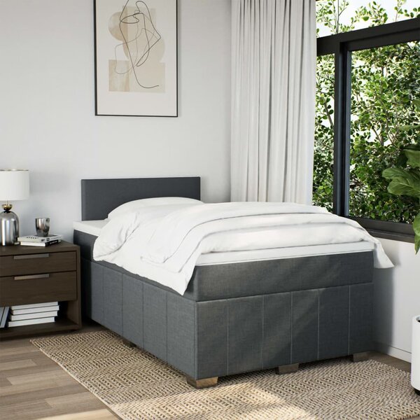 Box spring postel s matrací tmavě šedá 120x190 cm textil 3289301