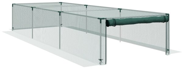 Outsunny Zahradní síť 1,25 x 3,73 m, Stan na ochranu rostlin se zipovým vchodem, Ochranná síť proti hmyzu, Větruodolná síť na zeleninu, Ochrana proti