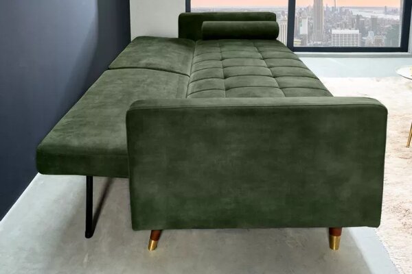 Pohovka COUTURE 195 CM zelená rozkládací Nábytek | Obývací pokoj | Sedací soupravy a pohovky | Pohovky | Rozkládací