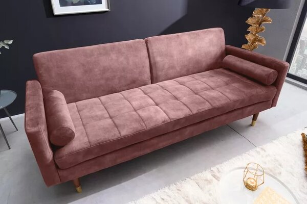 Pohovka COUTURE 195 CM tmavě růžová rozkládací Nábytek | Obývací pokoj | Sedací soupravy a pohovky | Pohovky | Rozkládací