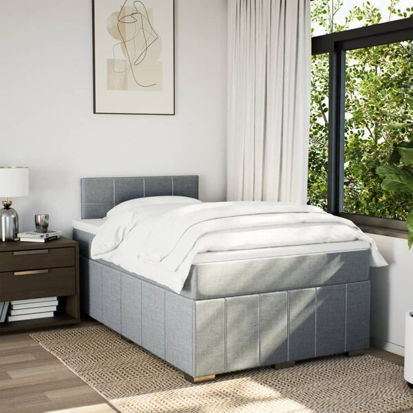 Box spring postel s matrací světle šedá 120x190 cm textil 3289307