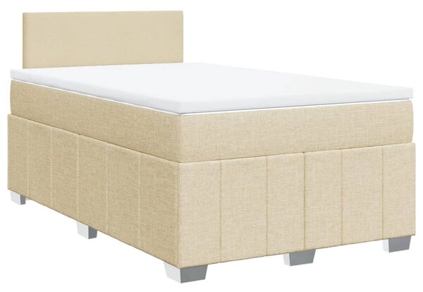 Box spring postel s matrací krémová 120x190 cm textil 3289305