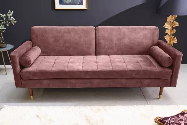 Pohovka COUTURE 195 CM tmavě růžová rozkládací Nábytek | Obývací pokoj | Sedací soupravy a pohovky | Pohovky | Rozkládací