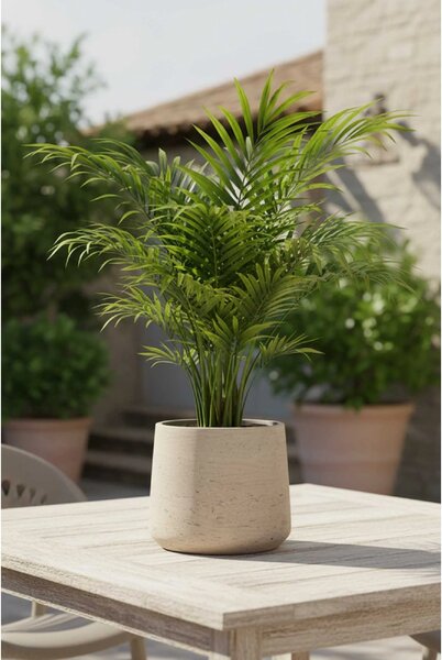 Květináč TROPICO, sklolaminát, výška 29 cm, béžová