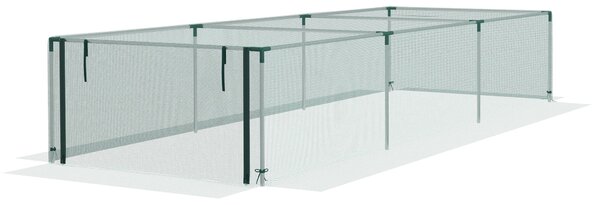 Outsunny Zahradní síť 1,25 x 3,73 m, Stan na ochranu rostlin se zipovým vchodem, Ochranná síť proti hmyzu, Větruodolná síť na zeleninu, Ochrana proti