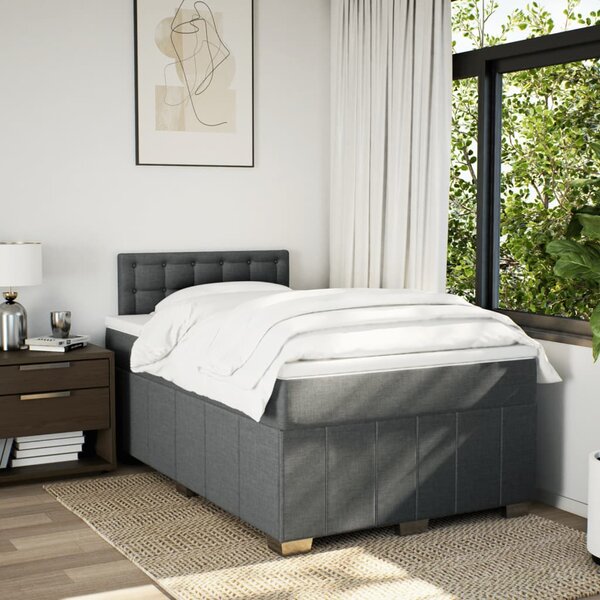 Box spring postel s matrací tmavě šedá 120x190 cm textil 3289322