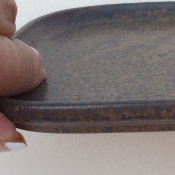 E-bonsai Keramická podmiska H38 -12 x 11 x 1 cm - hnědá