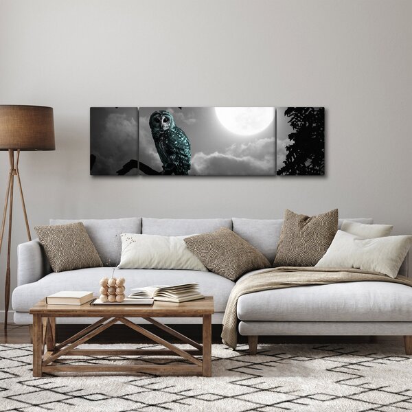 Obraz - Noční sova, modrá (170x50 cm)