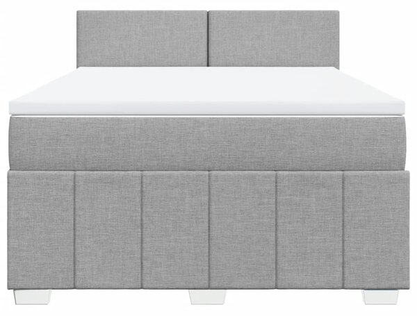 Box spring postel s matrací světle šedá 140 x 190 cm textil 3289356