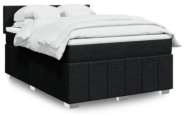 Box spring postel s matrací černá 140 x 190 cm textil 3289358