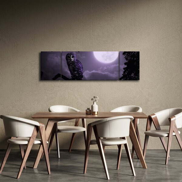 Obraz - Noční sova, fialová (170x50 cm)