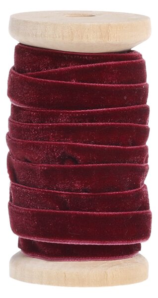 Sametová stuha na dřevěné špulce 5 m – Antique Cherry