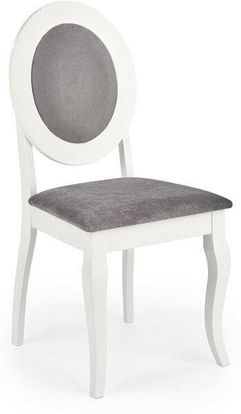 Dřevěná židle Barock, bílá / šedá