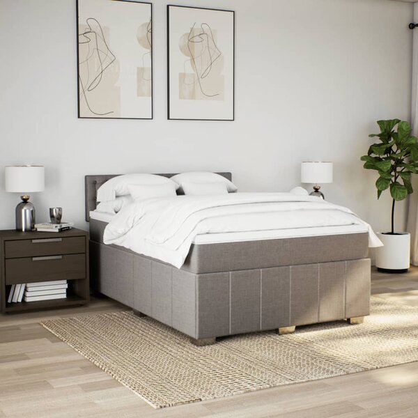 Box spring postel s matrací taupe 140x190 cm textil 3289381