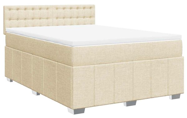 Box spring postel s matrací krémová 140x190 cm textil 3289382