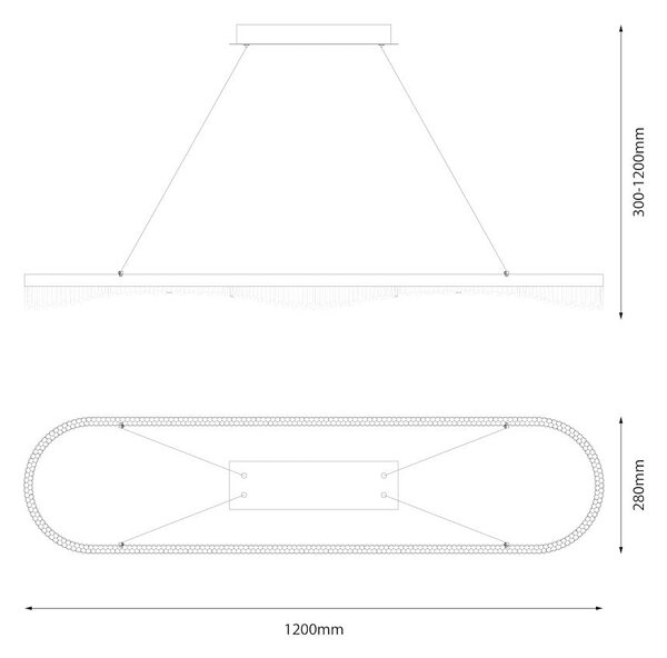 Závěsné LED svítidlo Preciosa, 1x LED 45w, 4000k, g
