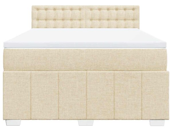 Box spring postel s matrací krémová 140x190 cm textil 3289382