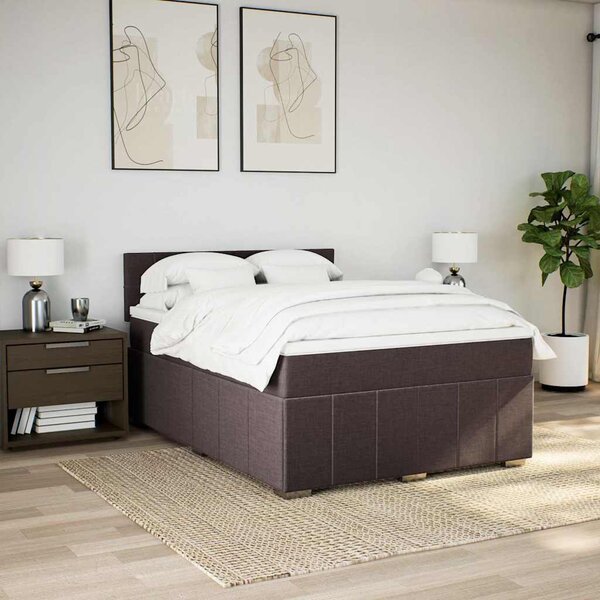Box spring postel s matrací tmavě hnědá 140x200 cm textil 3287094