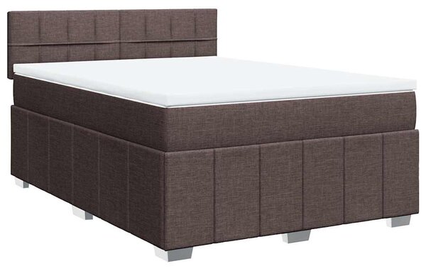 Box spring postel s matrací tmavě hnědá 140x200 cm textil 3287094
