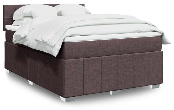 Box spring postel s matrací tmavě hnědá 140x200 cm textil 3287094