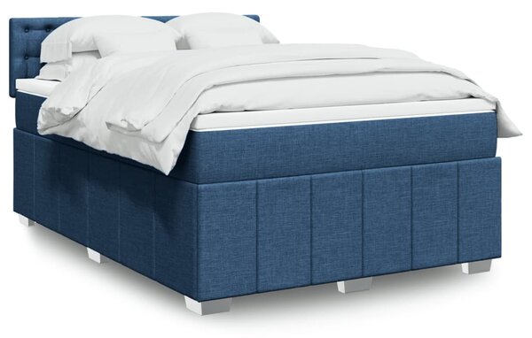 Box spring postel s matrací modrá 140x200 cm textil 3287111
