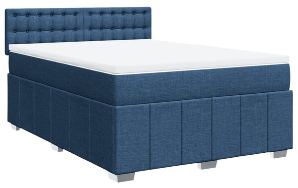 Box spring postel s matrací modrá 140x200 cm textil 3287111