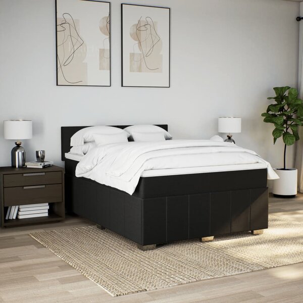 Box spring postel s matrací černá 140 x 190 cm textil 3289358