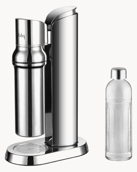 Výrobník perlivé vody z nerezové oceli se skleněnou lahví glass