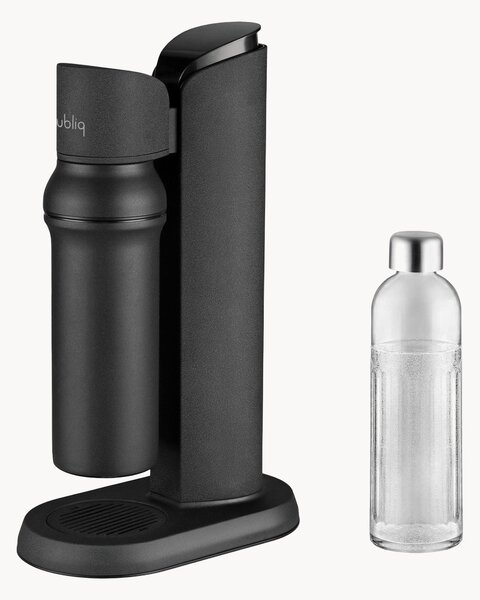 Výrobník perlivé vody z nerezové oceli se skleněnou lahví glass