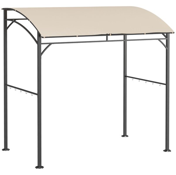 Grilovací pavilon Outsunny 215 x 150 x 220 cm, voděodolný zahradní pavilon s klenutou střechou, zahradní altánek s háčky, grilovací pavilon, zahradní