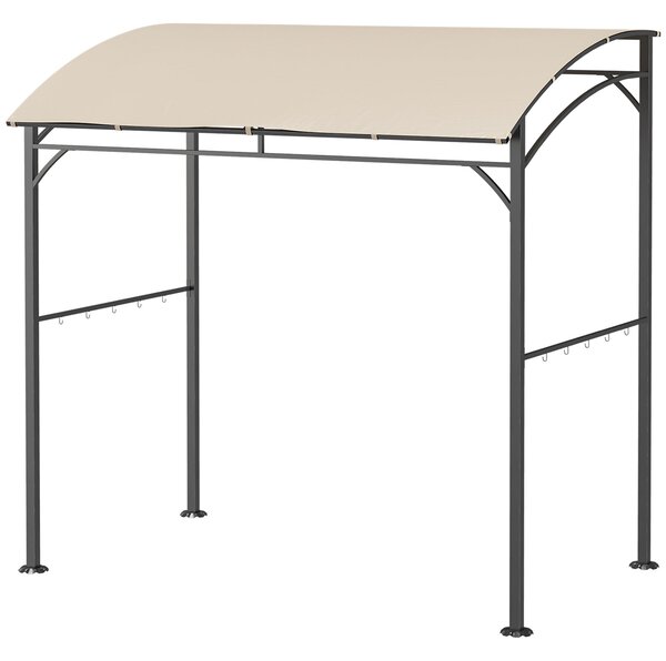 Grilovací pavilon Outsunny 215 x 150 x 220 cm, voděodolný zahradní pavilon s klenutou střechou, zahradní altánek s háčky, grilovací pavilon, zahradní