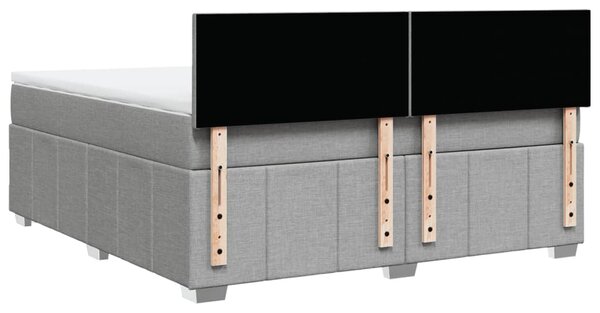 Box spring postel s matrací světle šedá 180 x 200 cm textil 3287140