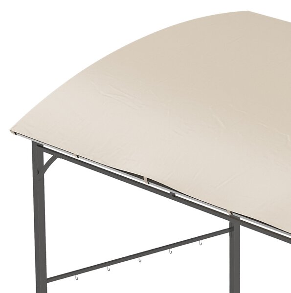 Grilovací pavilon Outsunny 215 x 150 x 220 cm, voděodolný zahradní pavilon s klenutou střechou, zahradní altánek s háčky, grilovací pavilon, zahradní