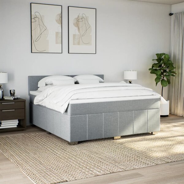 Box spring postel s matrací světle šedá 180 x 200 cm textil 3287140