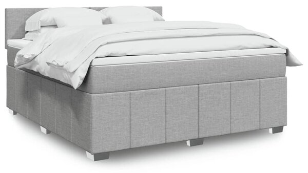 Box spring postel s matrací světle šedá 180 x 200 cm textil 3287140