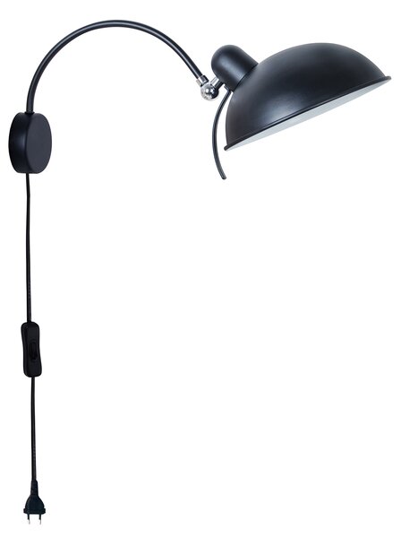 CLX Nástěnná lampa s vypínačem NICCOLO, černá 21-53602