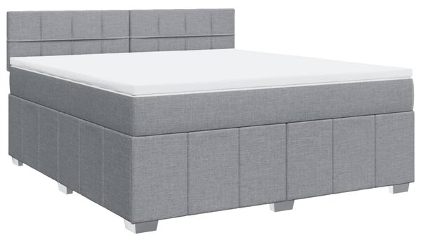 Box spring postel s matrací světle šedá 180 x 200 cm textil 3287147