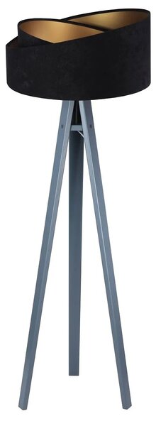 BPS koncept Stojací lampa Galaxy, v.146cm, černo-zlaté stínidlo, 1xE27, ø 50 cm Barva podstavy: Hnědá