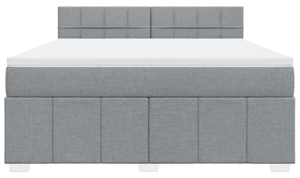 Box spring postel s matrací světle šedá 180 x 200 cm textil 3287147